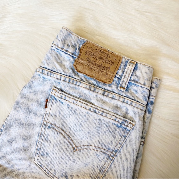ʟᴇᴠɪs Orange Tab Acid Wash Vintage High Waisted - Picture 5 of 8